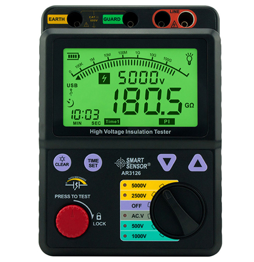 ?，?AR3126數(shù)字高壓兆歐表 數(shù)顯絕緣電阻表 5000V電阻測(cè)試儀